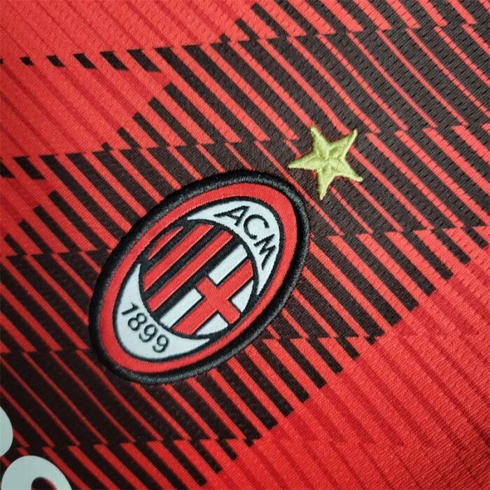 Moisture Wicking Kids AC Milan 2324 Home Kit ShirtShorts