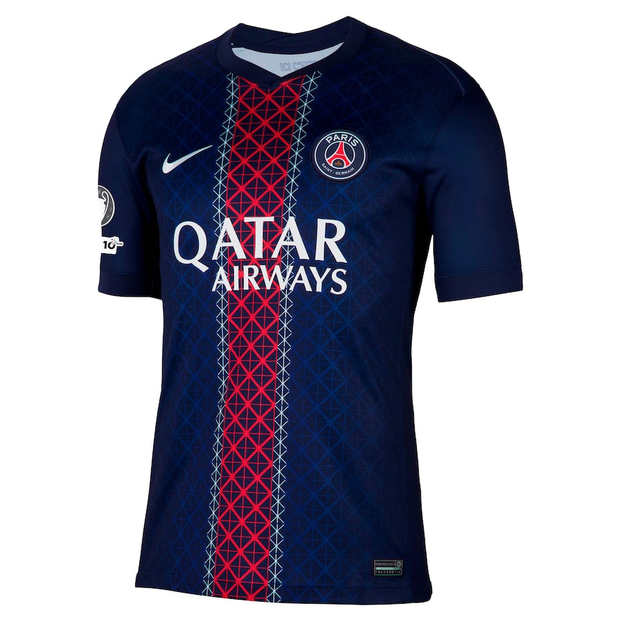 PSG Home Match Shirt 2025-26 with Champions League and UEFA Foundation