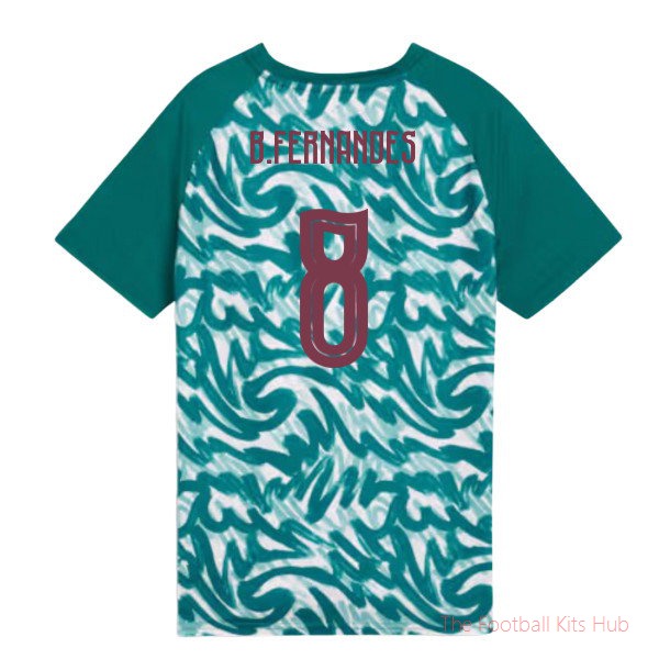 2026-2027 Portugal Warm Up Jersey (Green) - Kids (B.Fernandes 8)