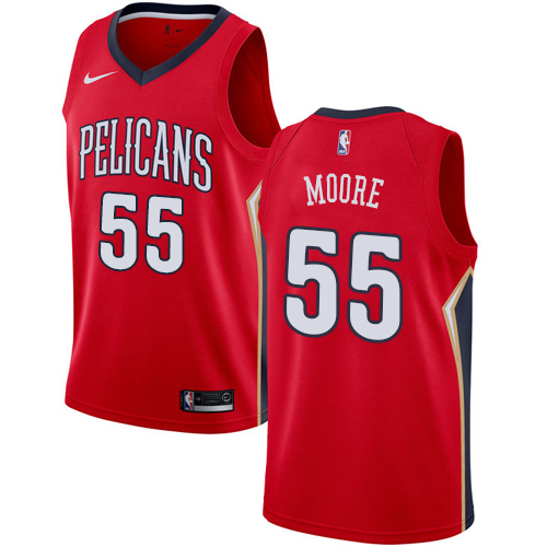 Nike New Orleans Pelicans #55 ETwaun Moore Red NBA Swingman Statement Edition Jersey Mens