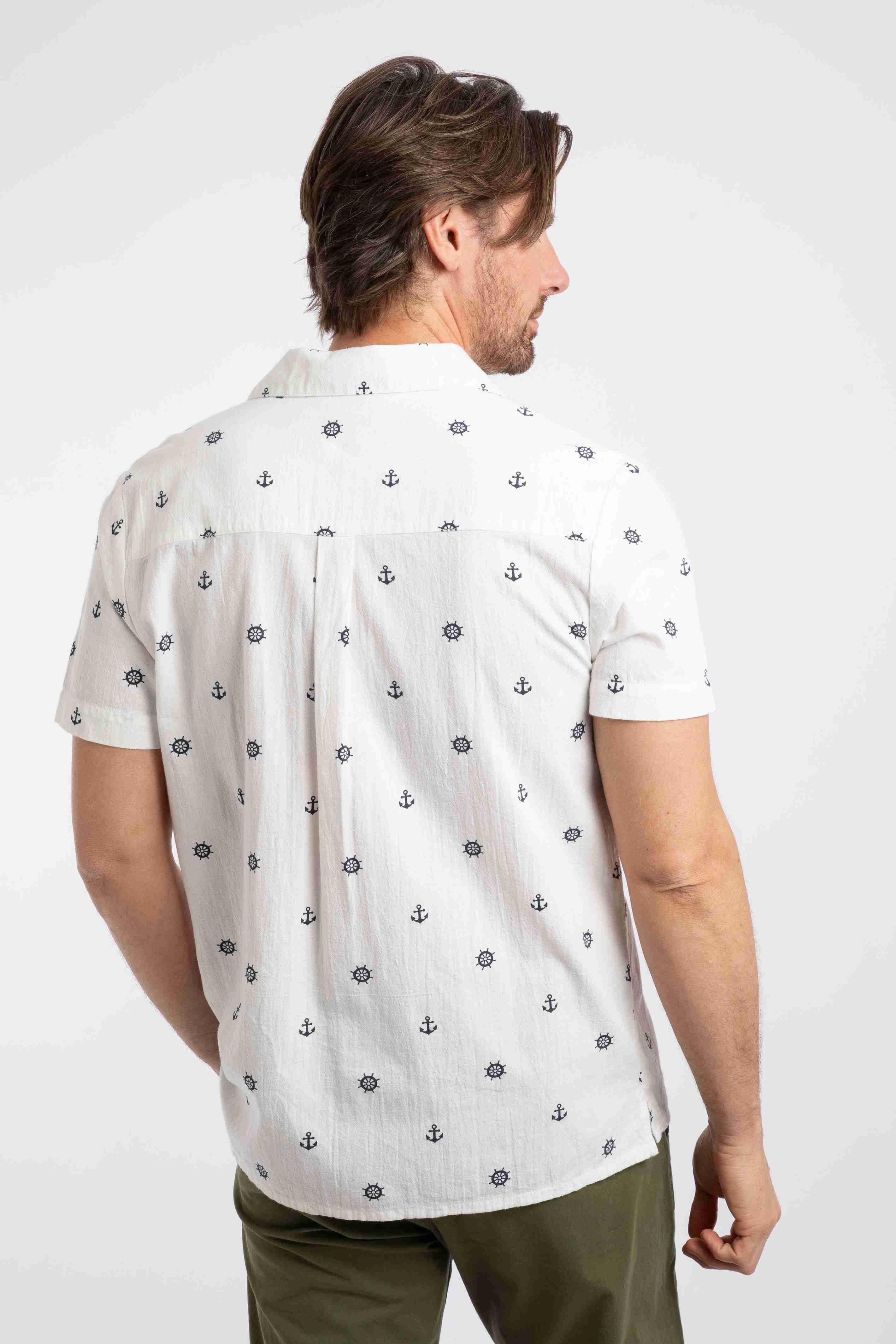 Hugh Printed Shirt Dusty White