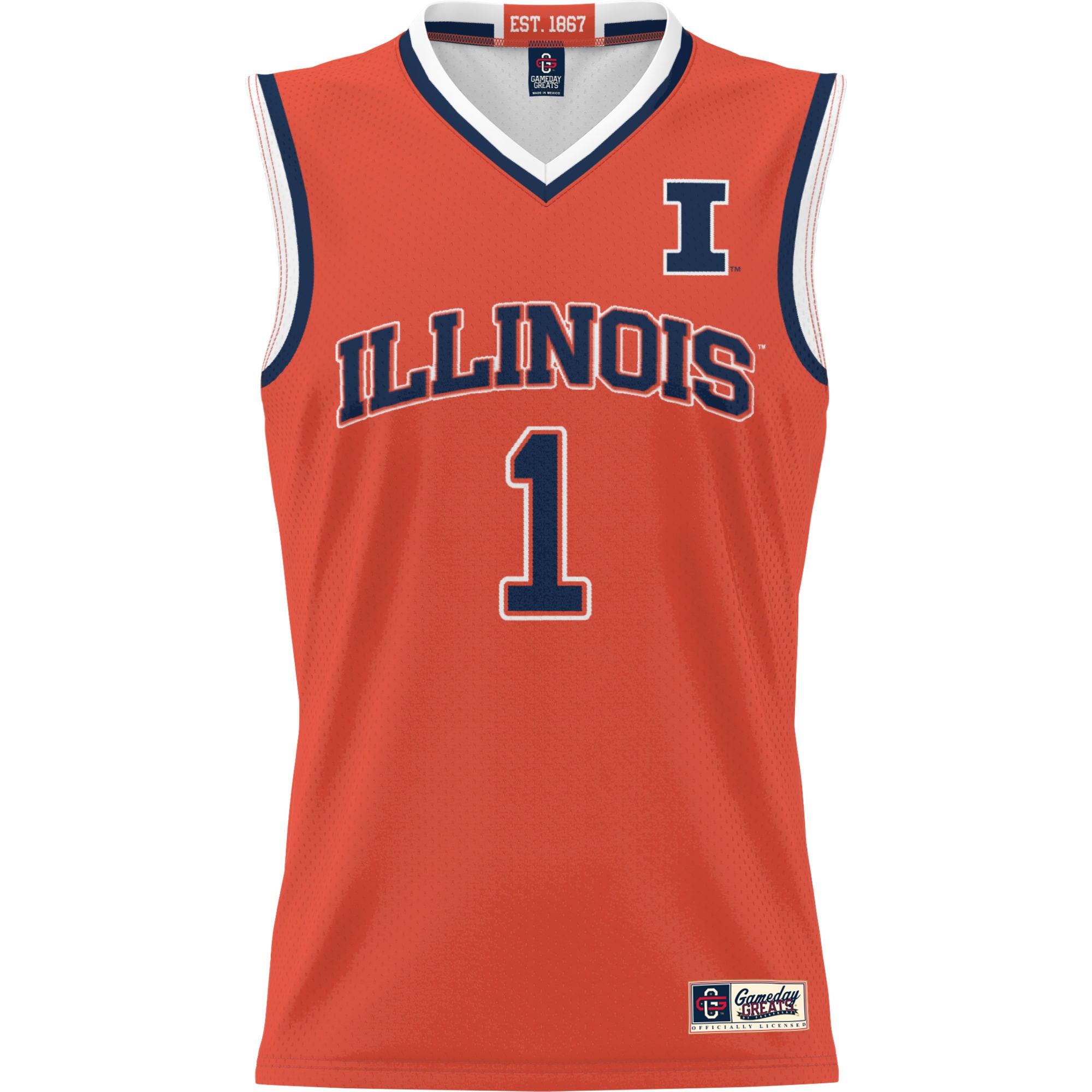 [NJP] Illinois Fighting Illini GameDay Greats Youth Lightweight Basketball Jersey - Orange