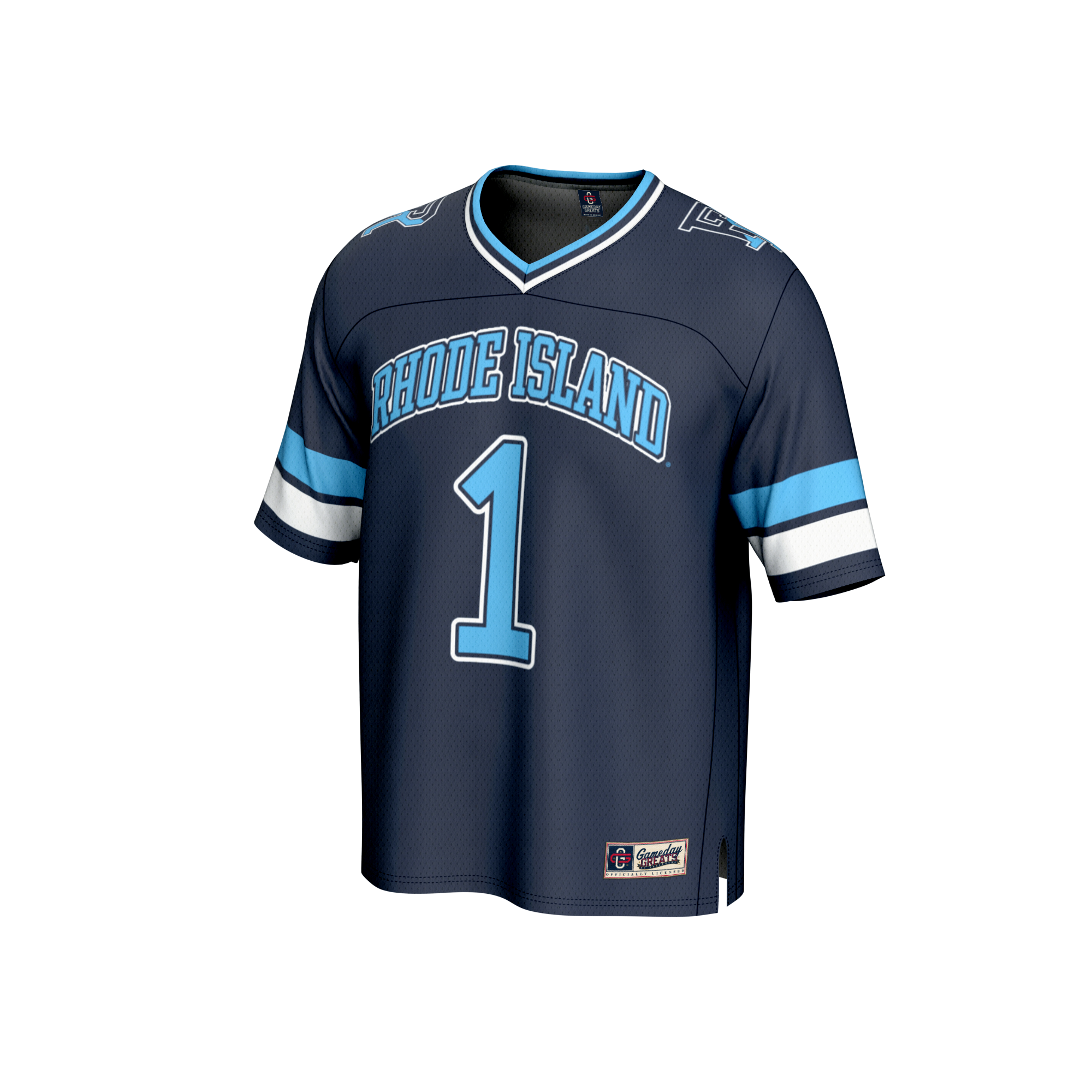 #1 Rhode Island Rams GameDay Greats Youth Football Fashion Jersey - Navy