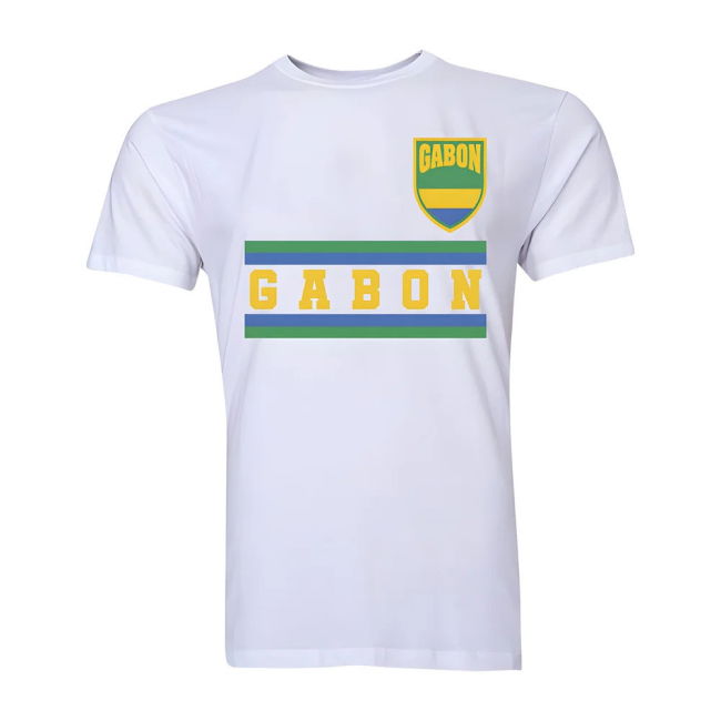 World-Class Aero-Dynamic Gabon Core Football Country T-Shirt (White)