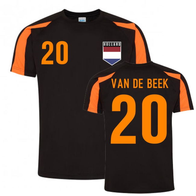 Donny Van De Beek Holland Sports Training Jersey (Black-Orange)