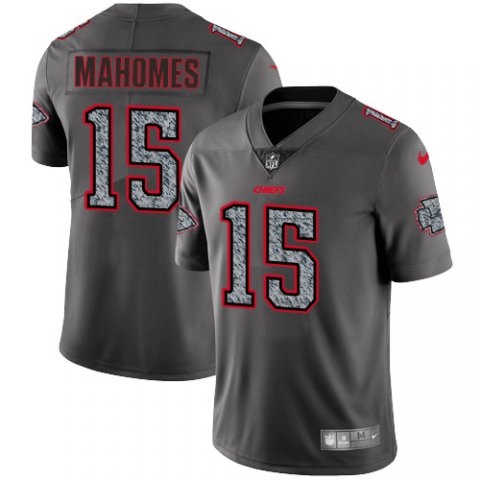 NFL KC Chiefs #15 Patrick Mahomes Gray Fashion Jersey - Authentic Q...