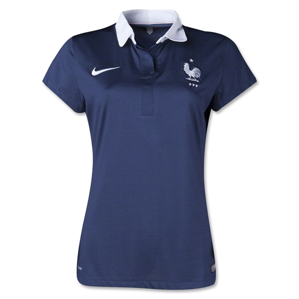 2014 France Home Navy women's Jersey Shirt - Official Replica 4937