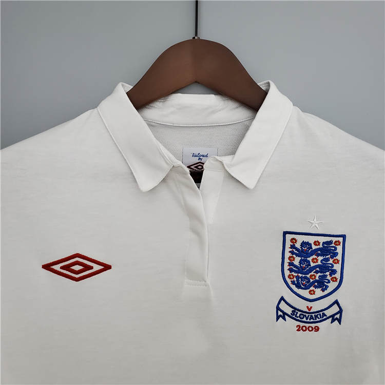 2010 England Home White Retro Soccer Jersey Football Shirt - Official