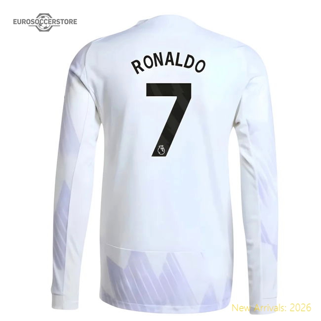 Official 2025-2026 Man Utd Authentic Long Sleeve Away Shirt (ronaldo