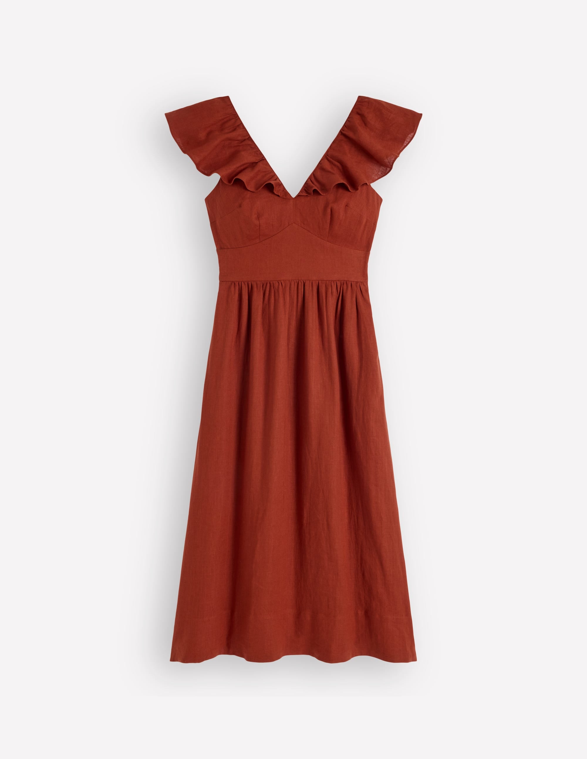 Mega Ruffle Linen Dress