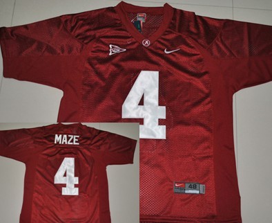 Men's Bama Crimson Tide Red 2024 home jersey Marquis Maze #4