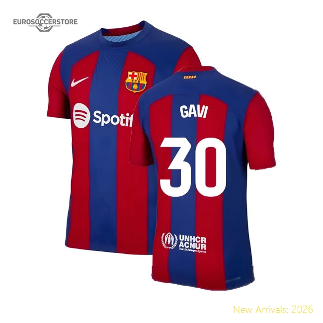 Match-Day 2023-2024 Barcelona Authentic Home Shirt (Gavi 30)