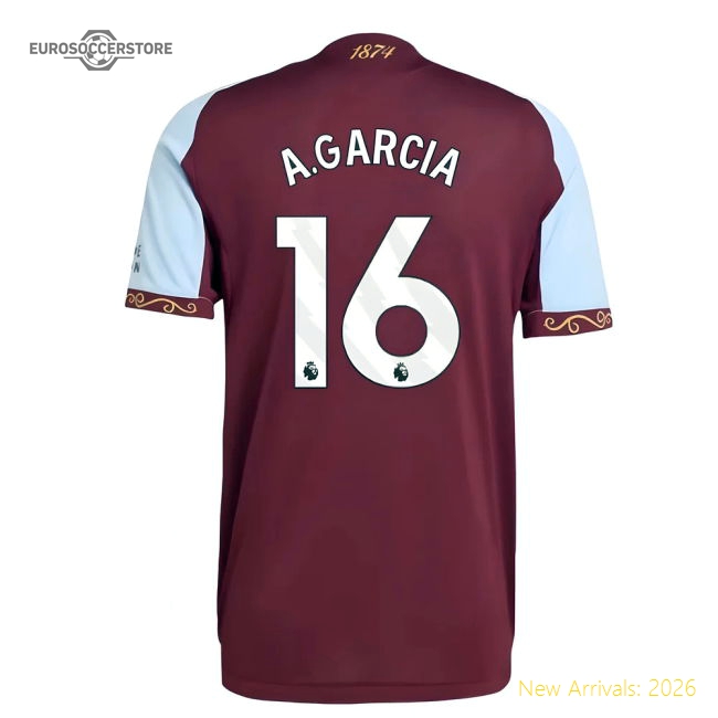 2025-2026 Classic Aston Villa Authentic Home Shirt A.Garcia 16