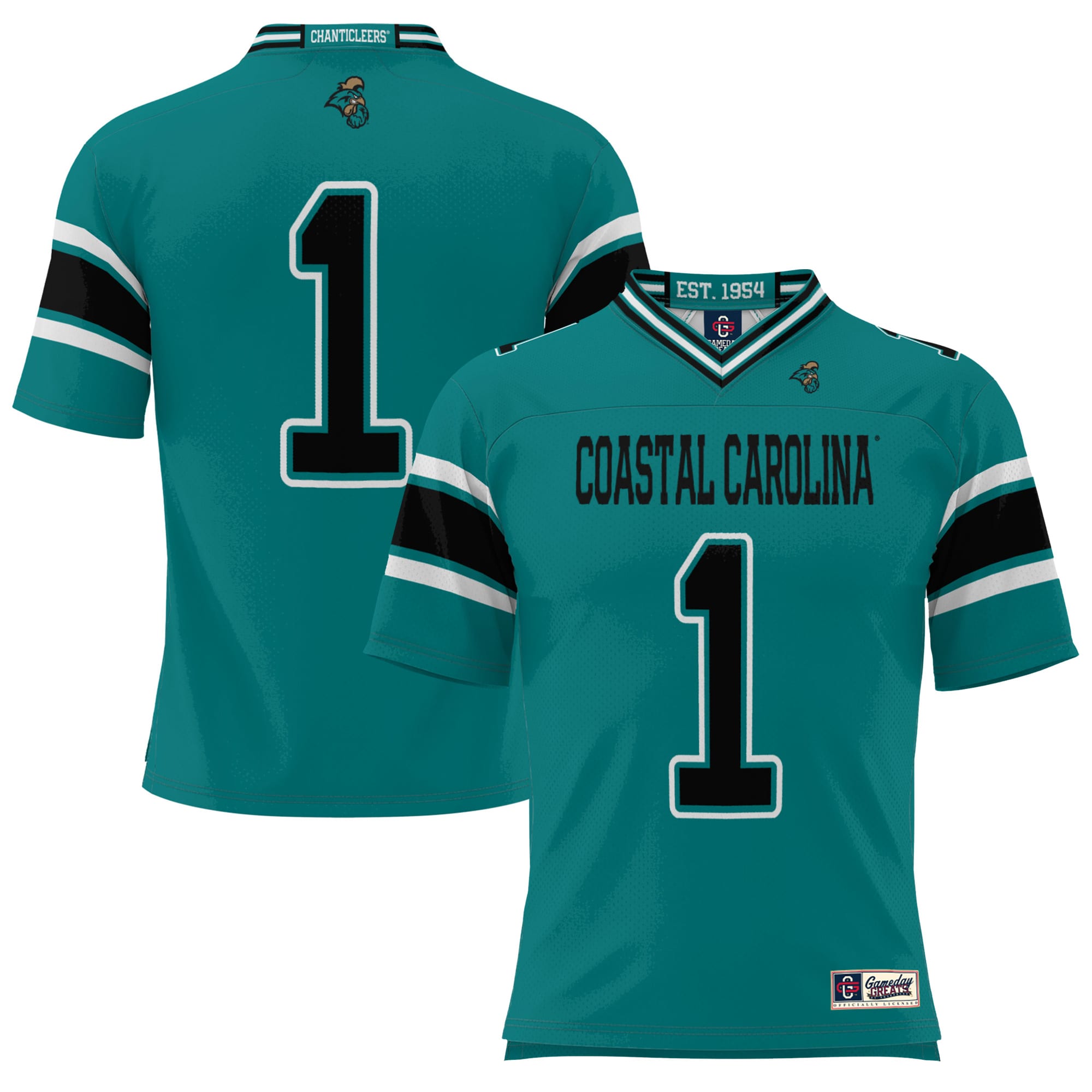 #1 Coastal Carolina Chanticleers GameDay Greats Youth Endzone 26/27 Football Jersey - Teal