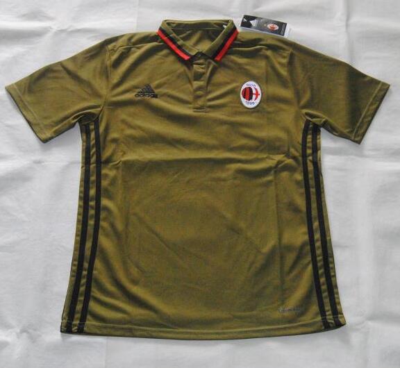Professional Grade AC Milan Dark Green 2016-17 Polo Shirt