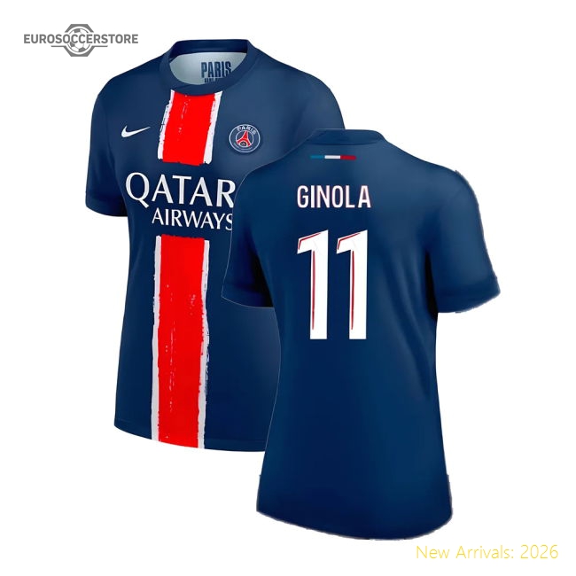 2024-2025 Psg Home Fan Version Womens Shirt Football Fan Apparel