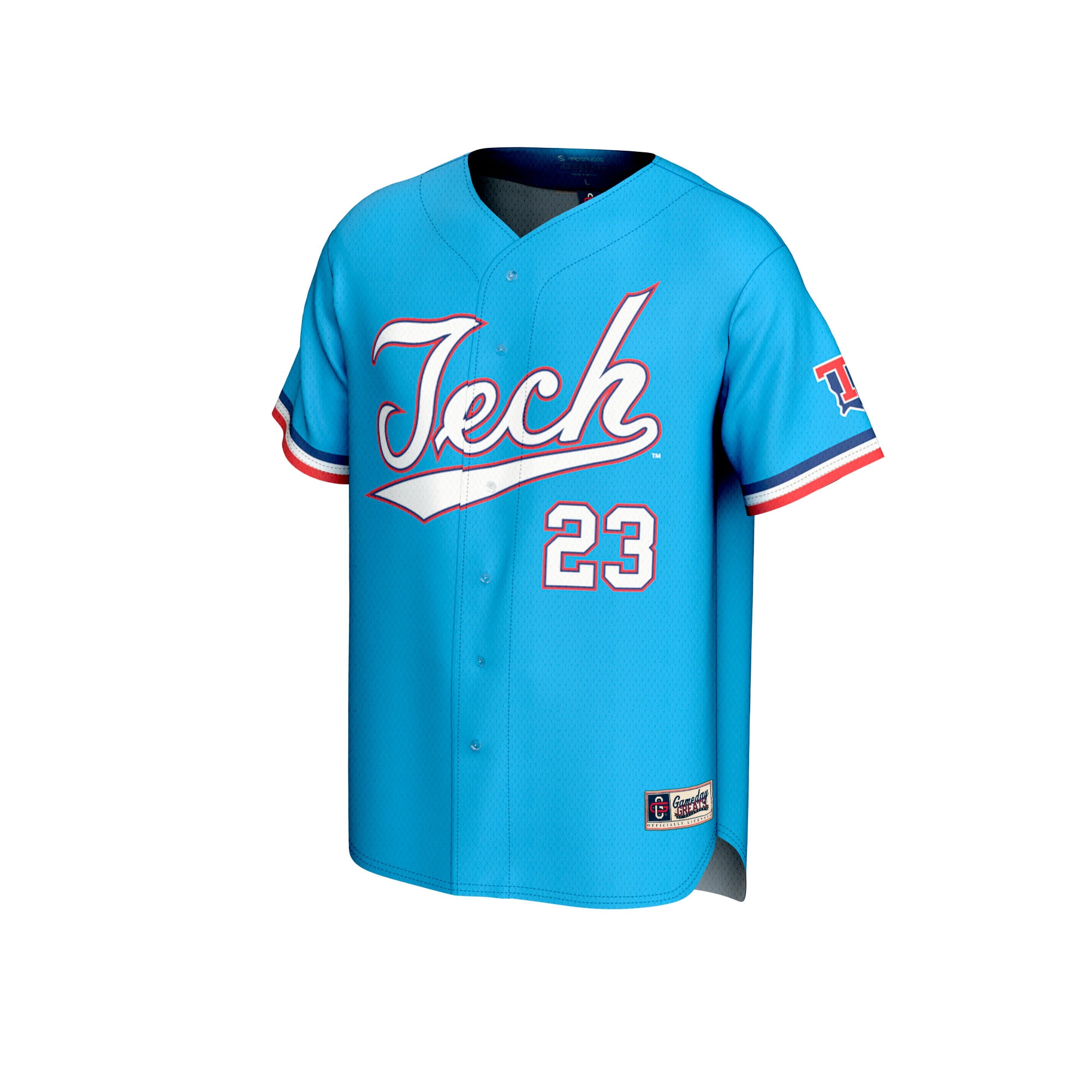 [NJP] Louisiana Tech Bulldogs GameDay Greats Unisex Lightweight Collegiate Baseball Fashion Jersey - Royal