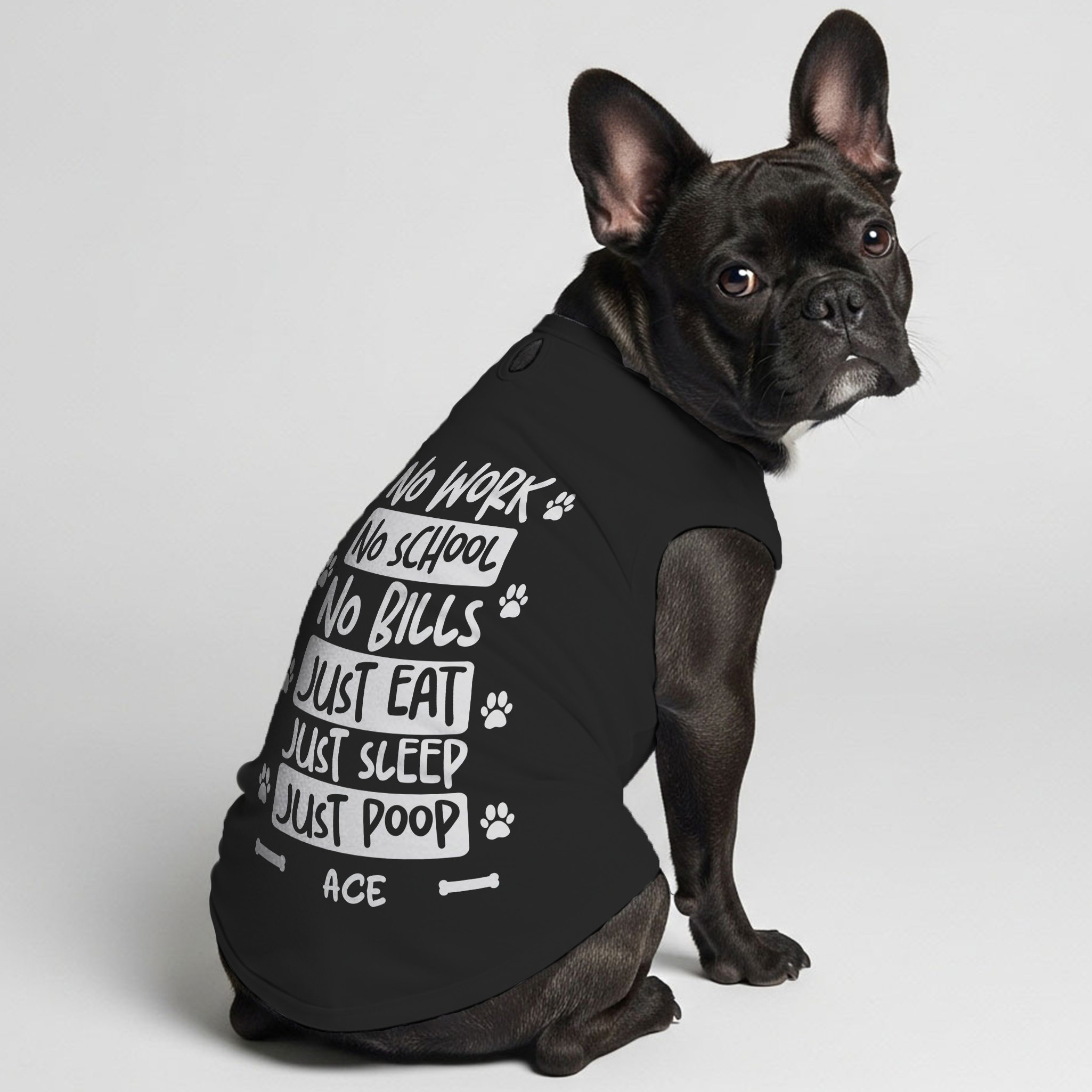 French Bulldog No Work Personalized Frenchie Shirt | Custom Dog T