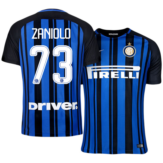Inter Milan Home 201718 73 Nicolo Zaniolo Soccer Jersey Shirt -