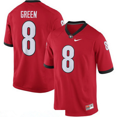 Men's Georgia Dawgs Red 2016 premium None #8 alternate jersey Jersey