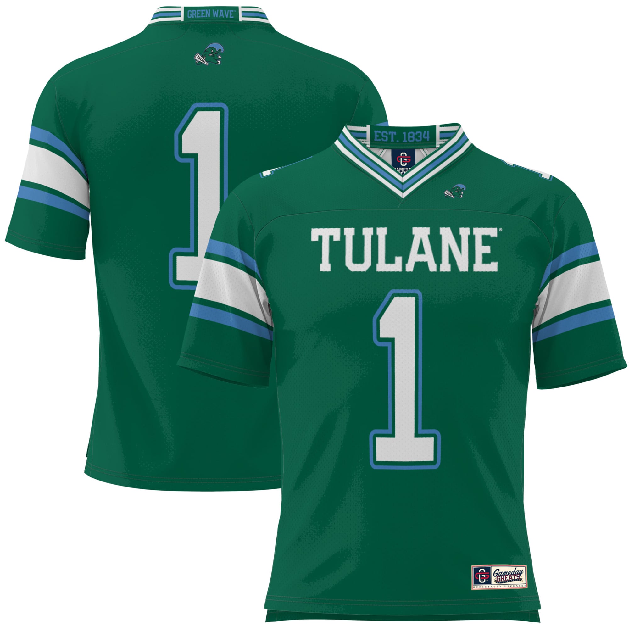 [DDG] Tulane Green Wave GameDay Greats Youth Football Jersey - Green