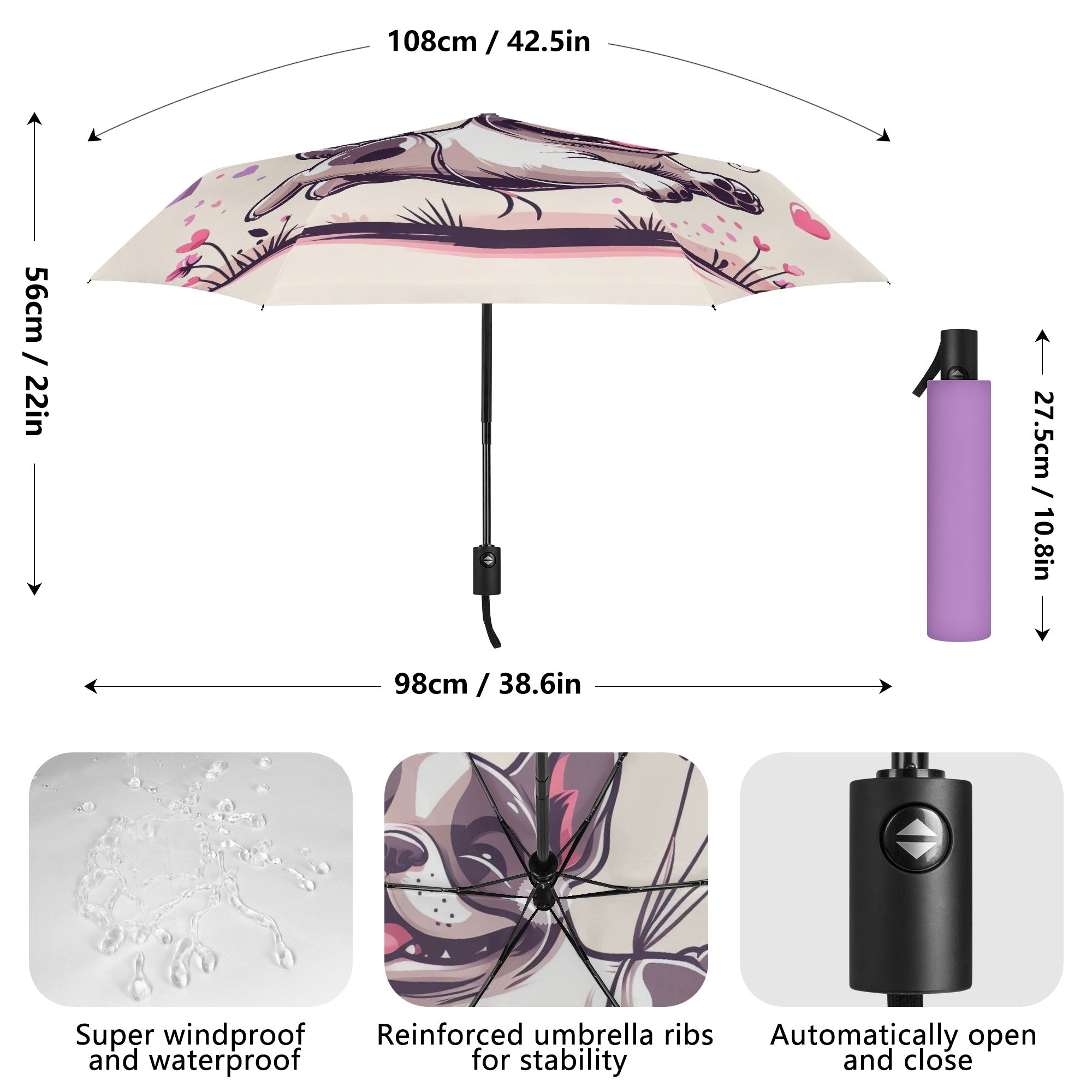 Comfortable Frenchie Molly - French Bulldog Umbrella Indoor Use