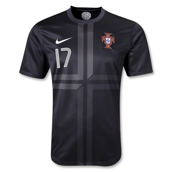 2013 Portugal 17 NANI Away Black Shirt - Official Replica 4656
