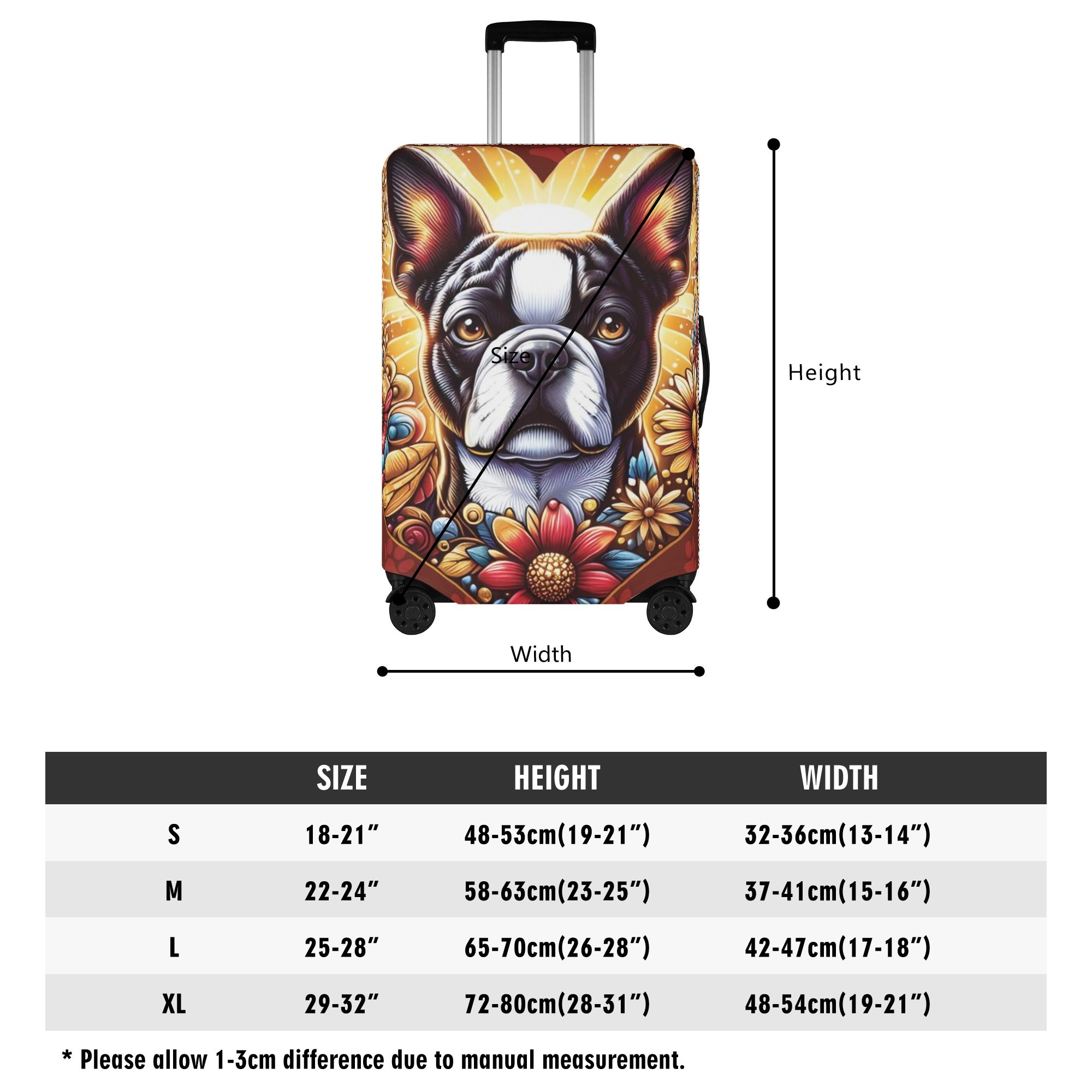 French Bulldog Reggie Luggage Cover For Boston Terrier Lovers Durable Dog Item