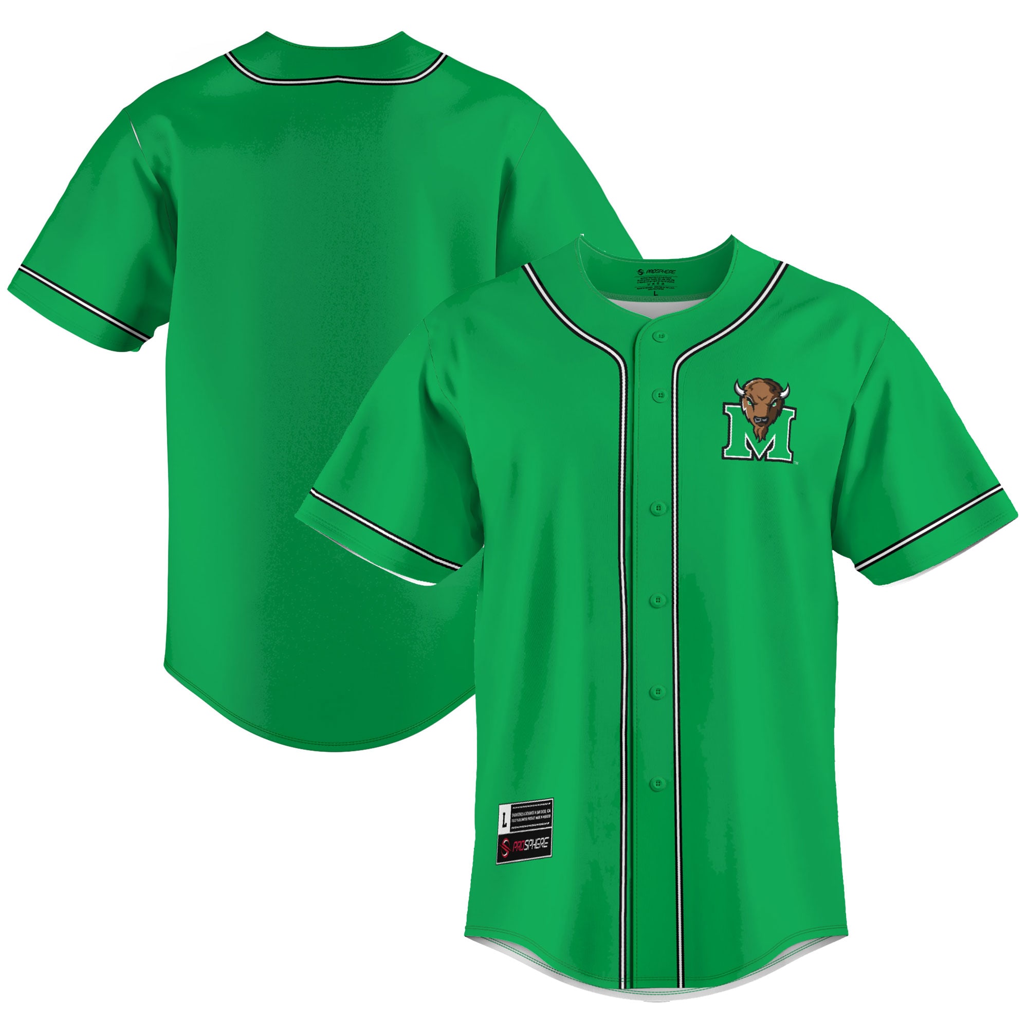 [NJP] Marshall Thundering Herd GameDay Greats Lightweight Baseball Jersey - Green