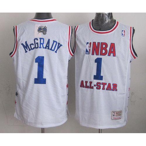White Mitchell And Ness O. Magic #1 NBA Jersey Basketball Jersey