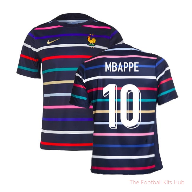 2024-2025 France Academy Pro Home Pre-Match Top (Navy) (Mbappe 10)
