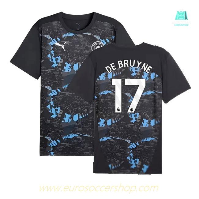 2024-2025 Man City Prematch SS Jersey (Strong Gray) (De Bruyne 17)