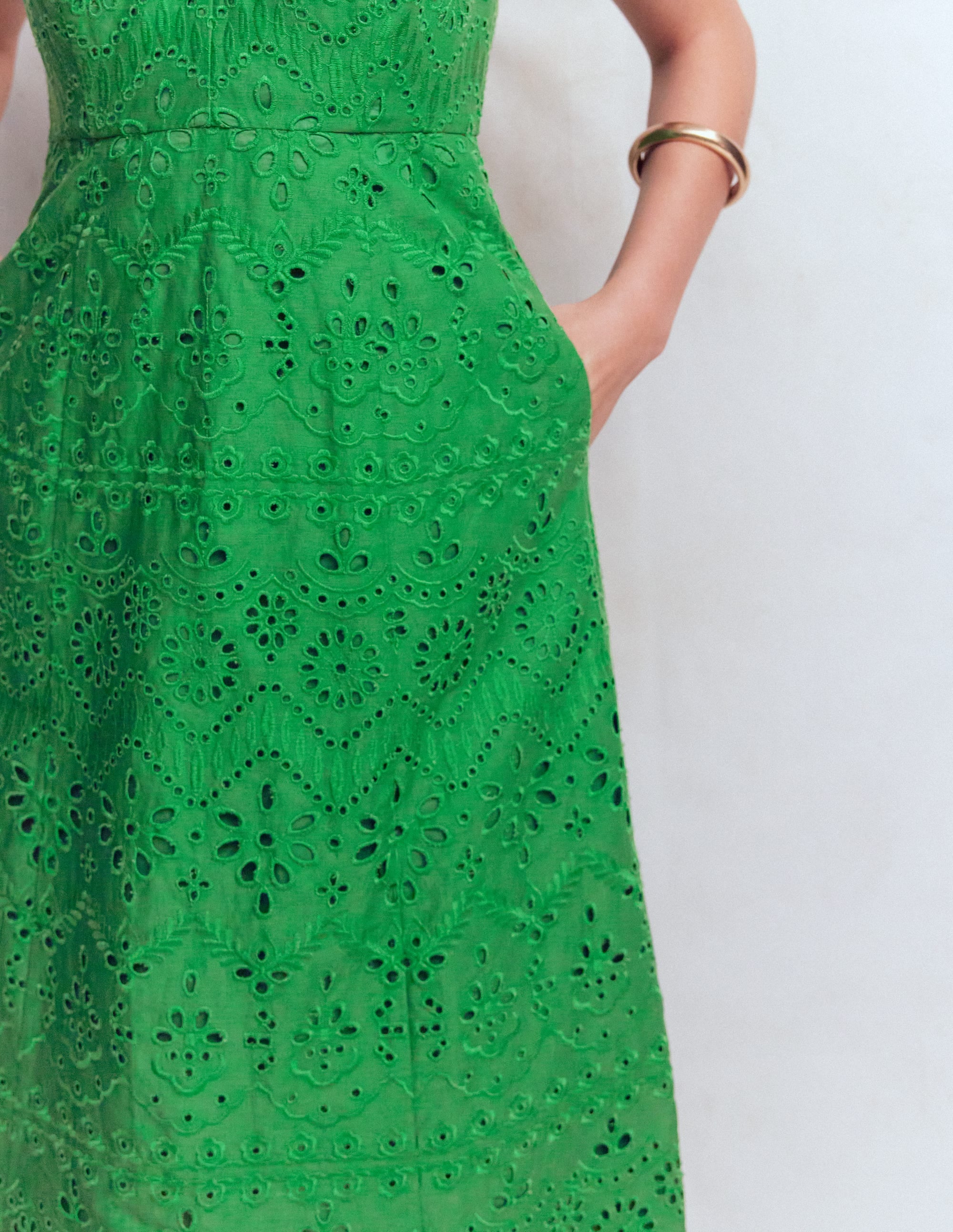 Empire Linen Broderie Dress