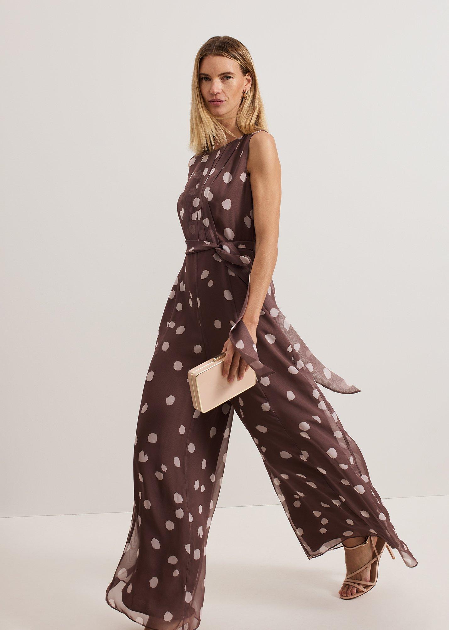Maxine Spot Chiffon Jumpsuit