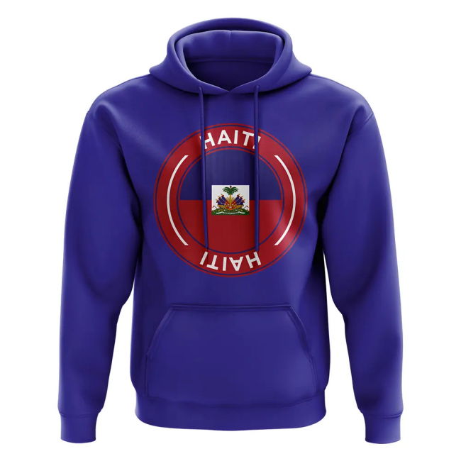 Elite Haiti Football Badge Hoodie (Royal) Championship Top-Tier