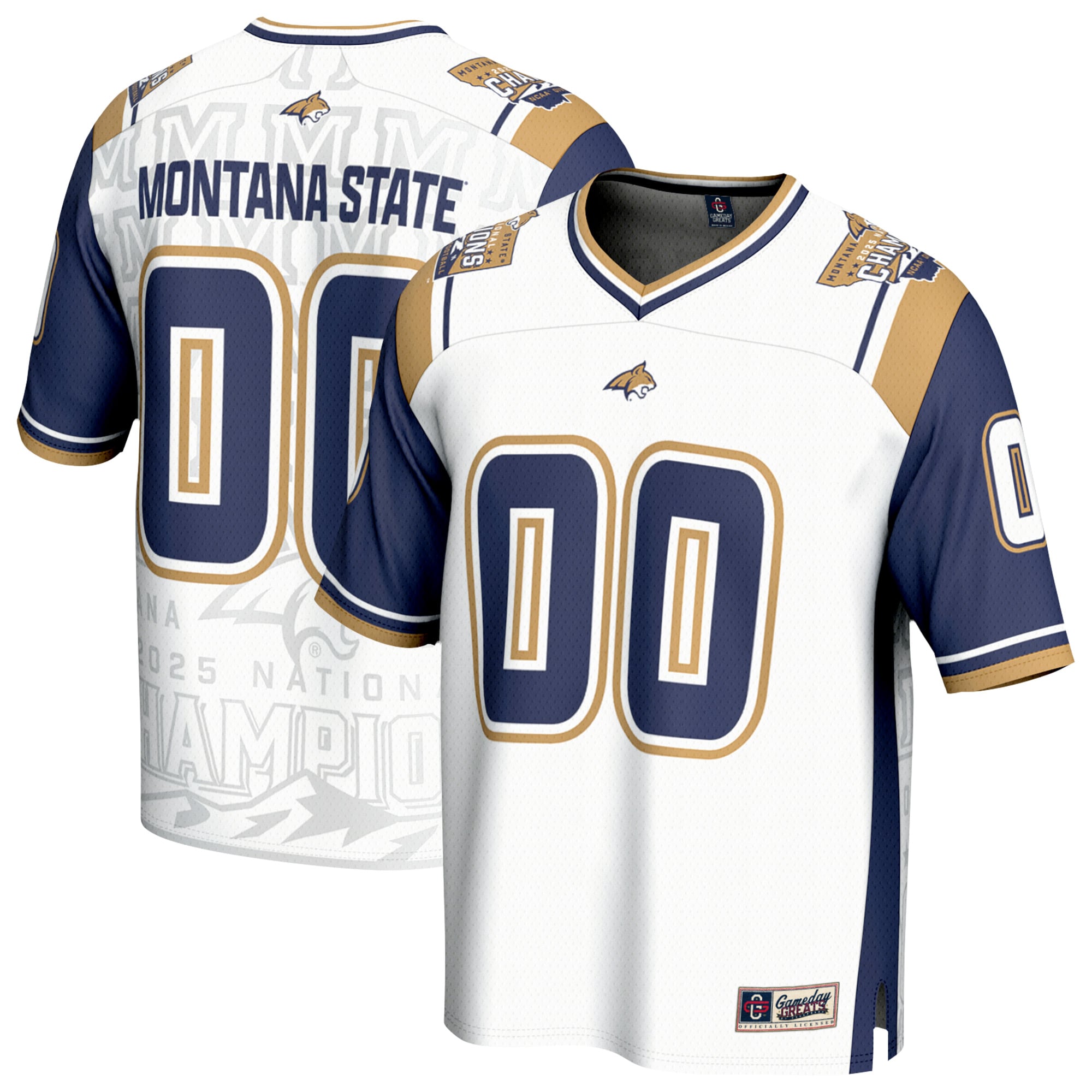 Montana State Bobcats GameDay Greats Youth 2025 NCAA FCS Football National Champions Commemorative Fashion 2026 Season Football Jersey - White