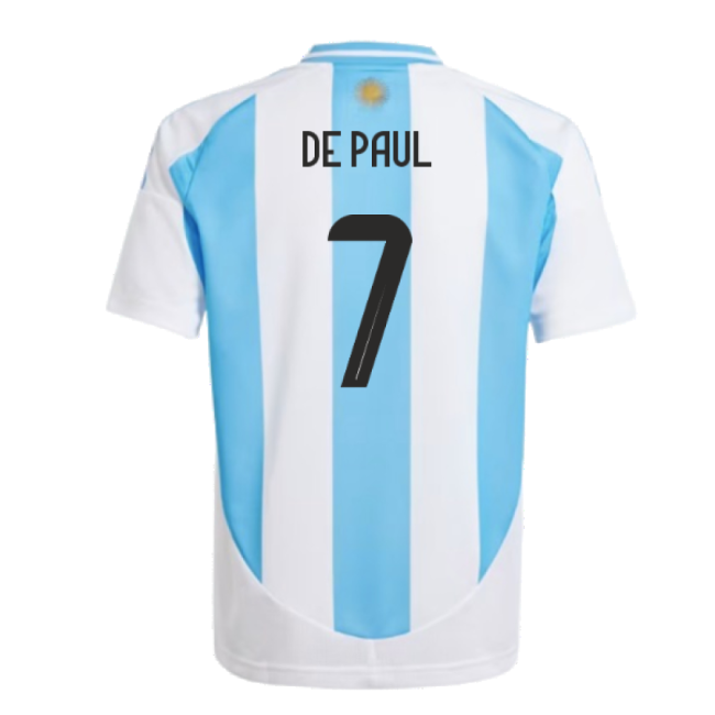 Official 2024-2025 Argentina Home Shirt (Kids) (De Paul 7)