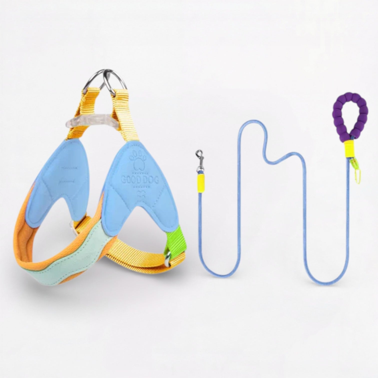 BreezyPaws Frenchie Harness Leash Set – Y-Shape Breathable No-Pull Design