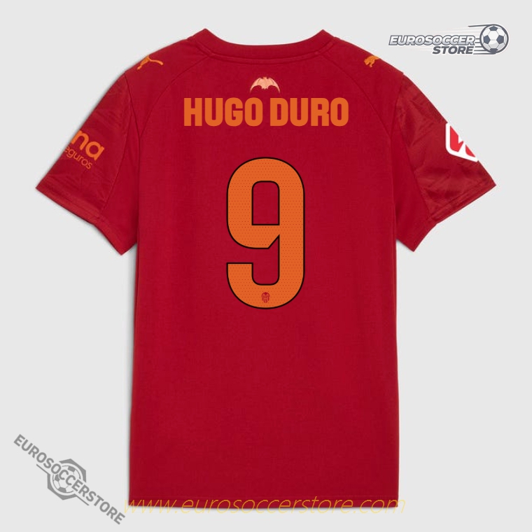 Away Jersey of HUGO DURO 9 for Valencia CF in the 25-26 Season