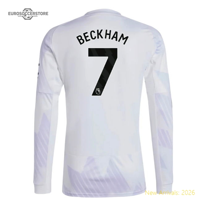 2025-2026 Man Utd Long Sleeve Away Shirt (beckham 7) - Collectors Item