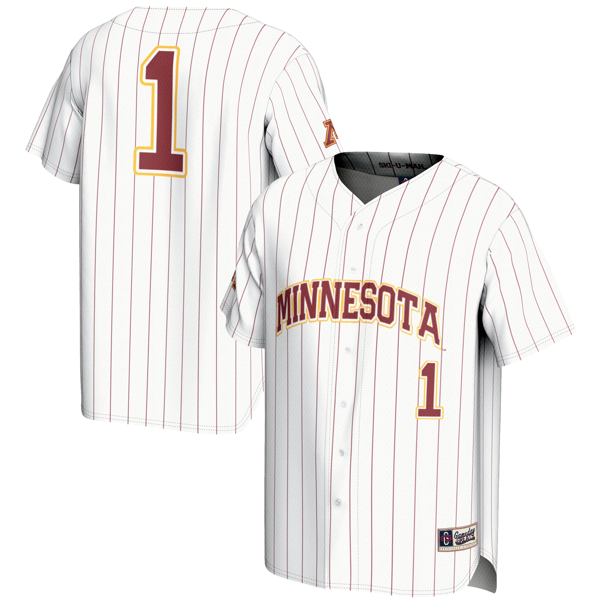 #1 Minnesota Golden Gophers GameDay Greats Youth Lightweight Baseball Jersey - White