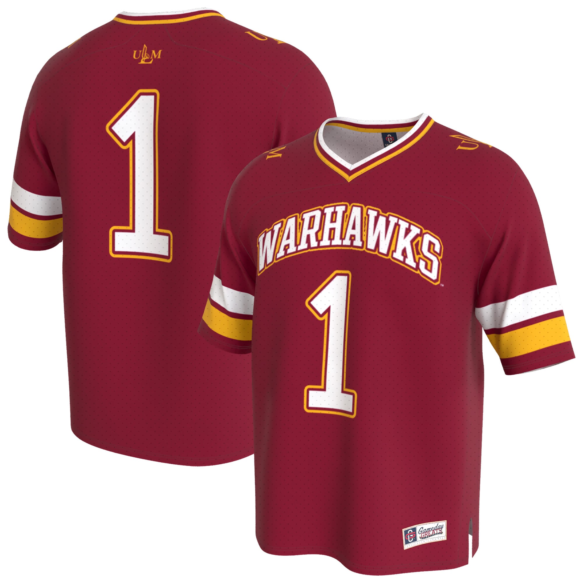 Youth Maroon ULM Warhawks Lightweight Collegiate Football Fashion Jersey