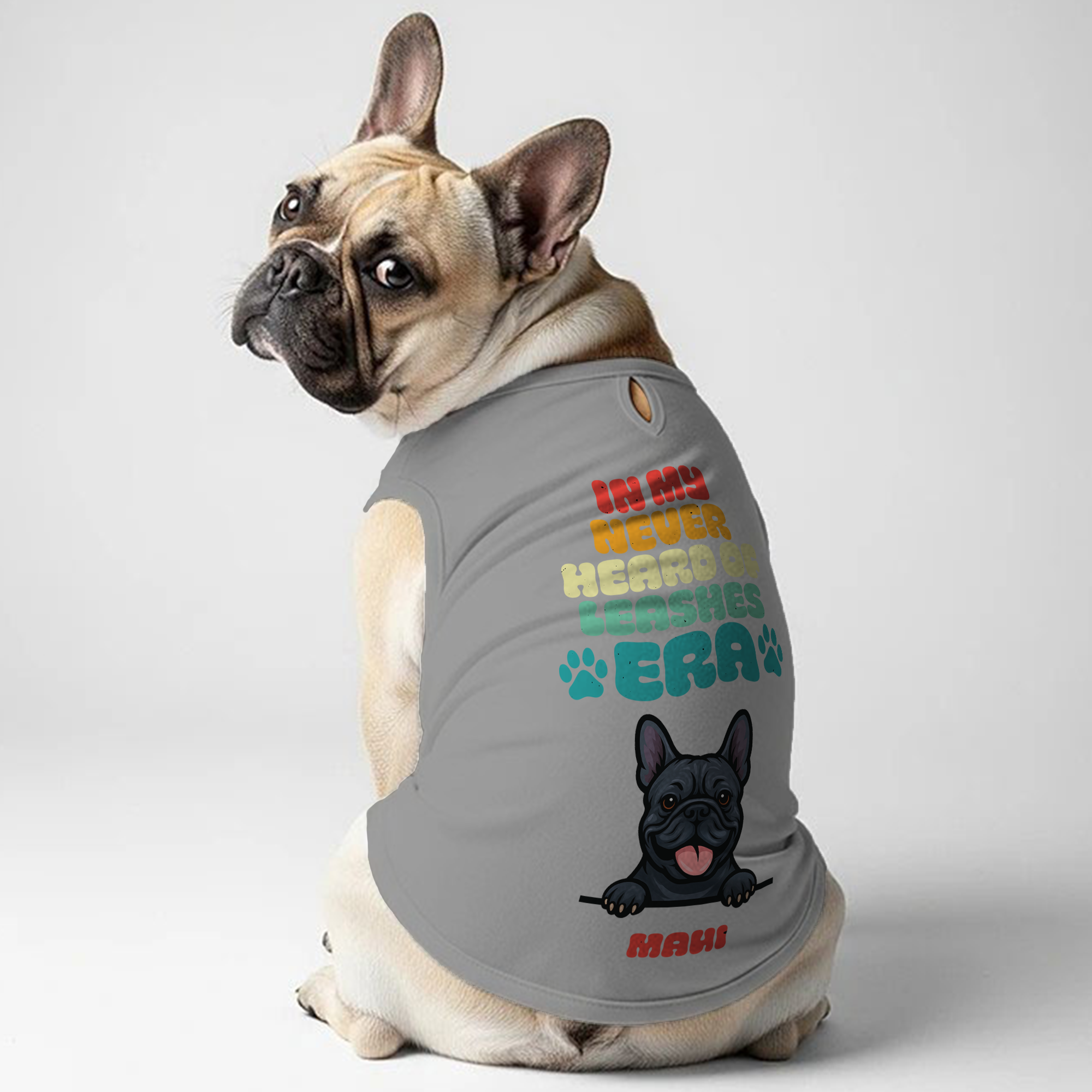 Street-Ready Leashes Era - Personalized Frenchie Shirt | Custom Dog T...
