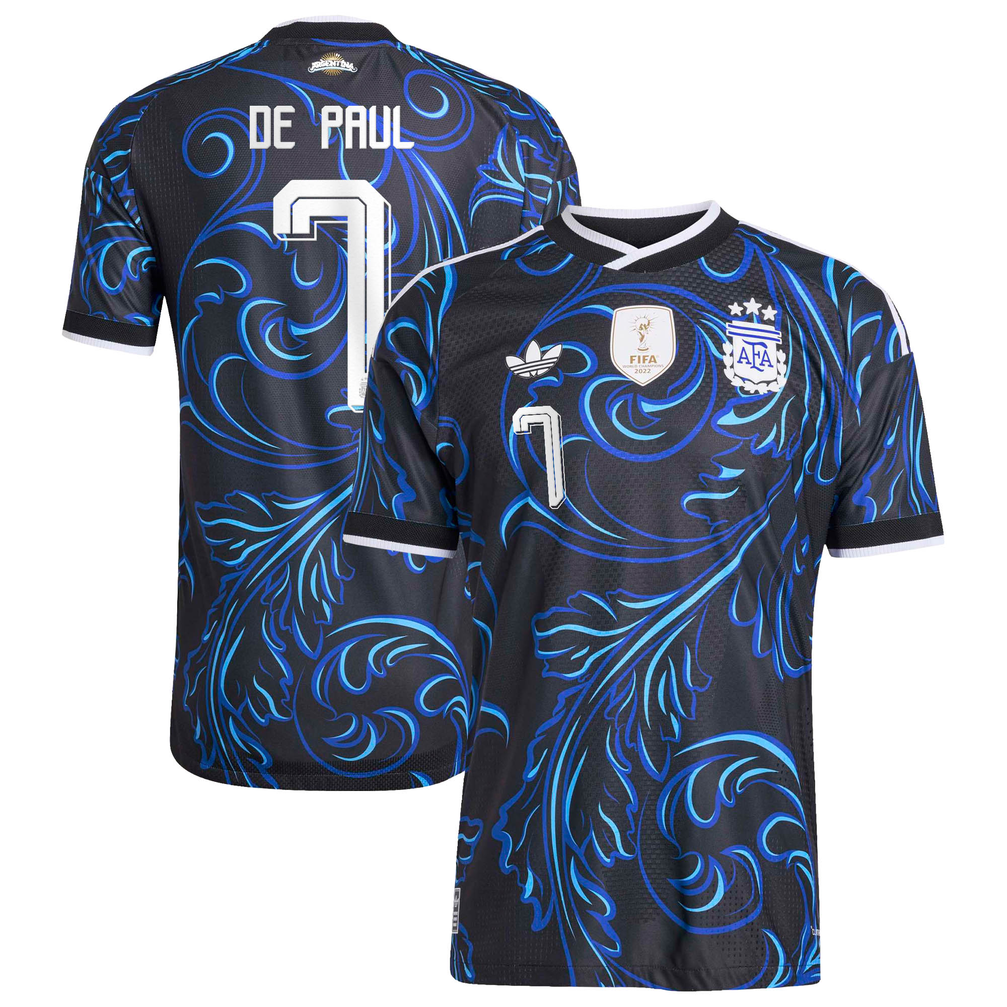 [SJH] Rodrigo De Paul Argentina National Team 2026 Away On-Field Authentic Jersey - Black