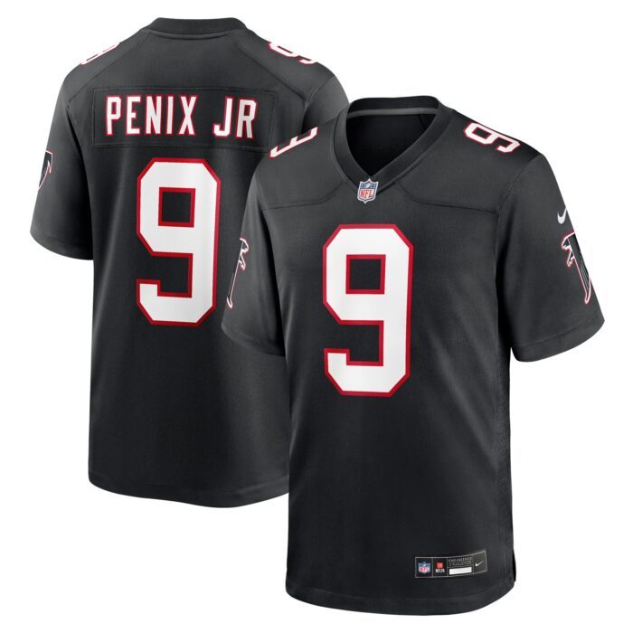 Men's Atlanta Falcons Michael Penix Jr. Nike Black Throwba...