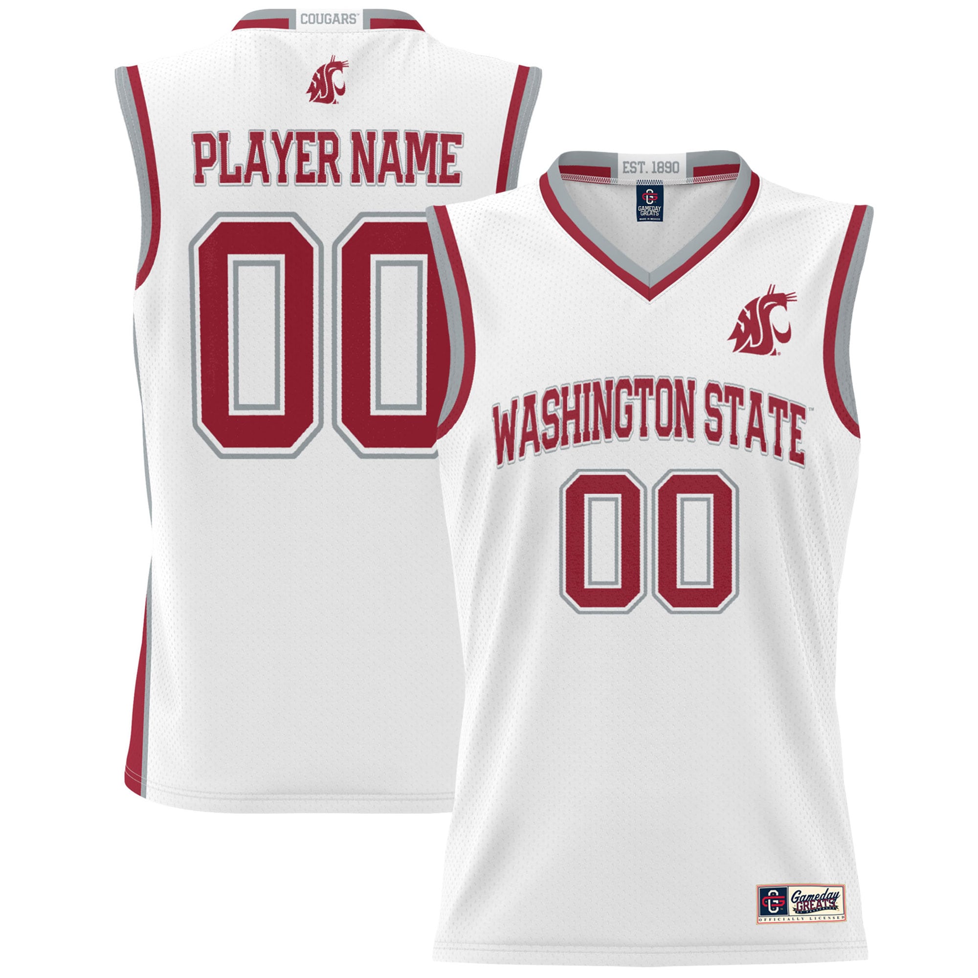 [NJP] Washington State Cougars GameDay Greats Youth NIL Pick-A-Player Men's Basketball Jersey - White