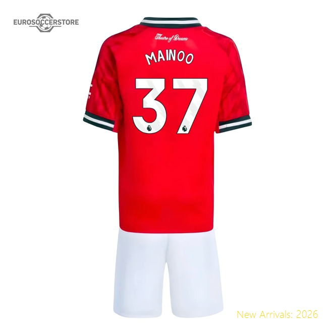 Premium 2025-2026 Man Utd Home Mini Kit (mainoo 37) - Premium Quality