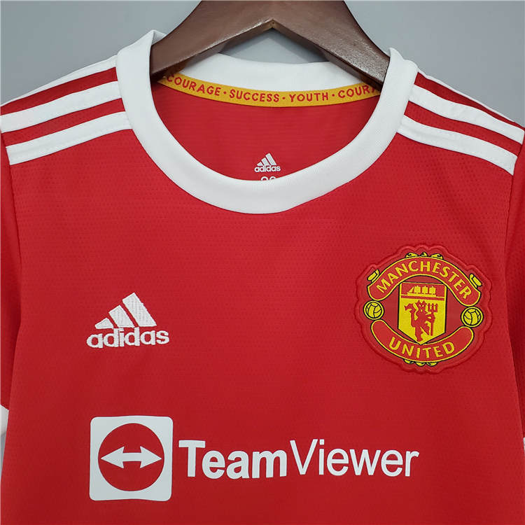 Kids Manchester United 21-22 Ronaldo 7 Home Red Soccer Jersey