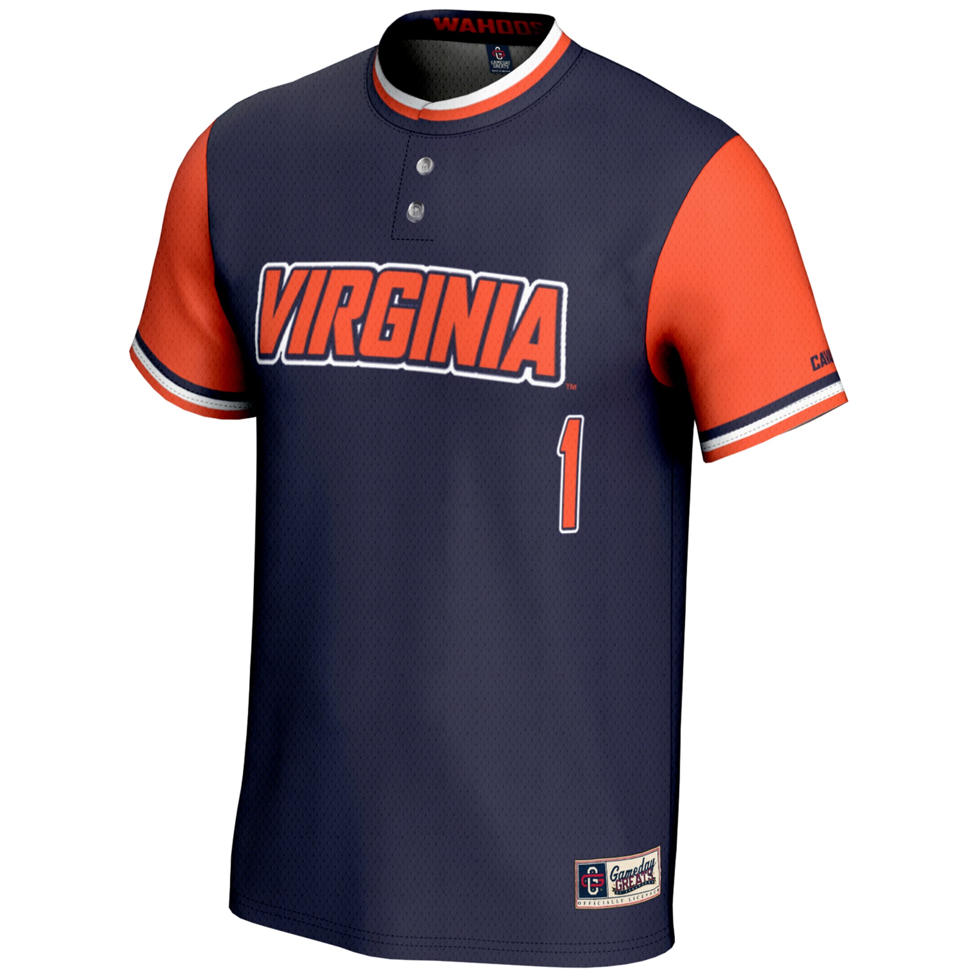 [NJP] Virginia Cavaliers GameDay Greats Unisex Lightweight Softball Jersey - Navy
