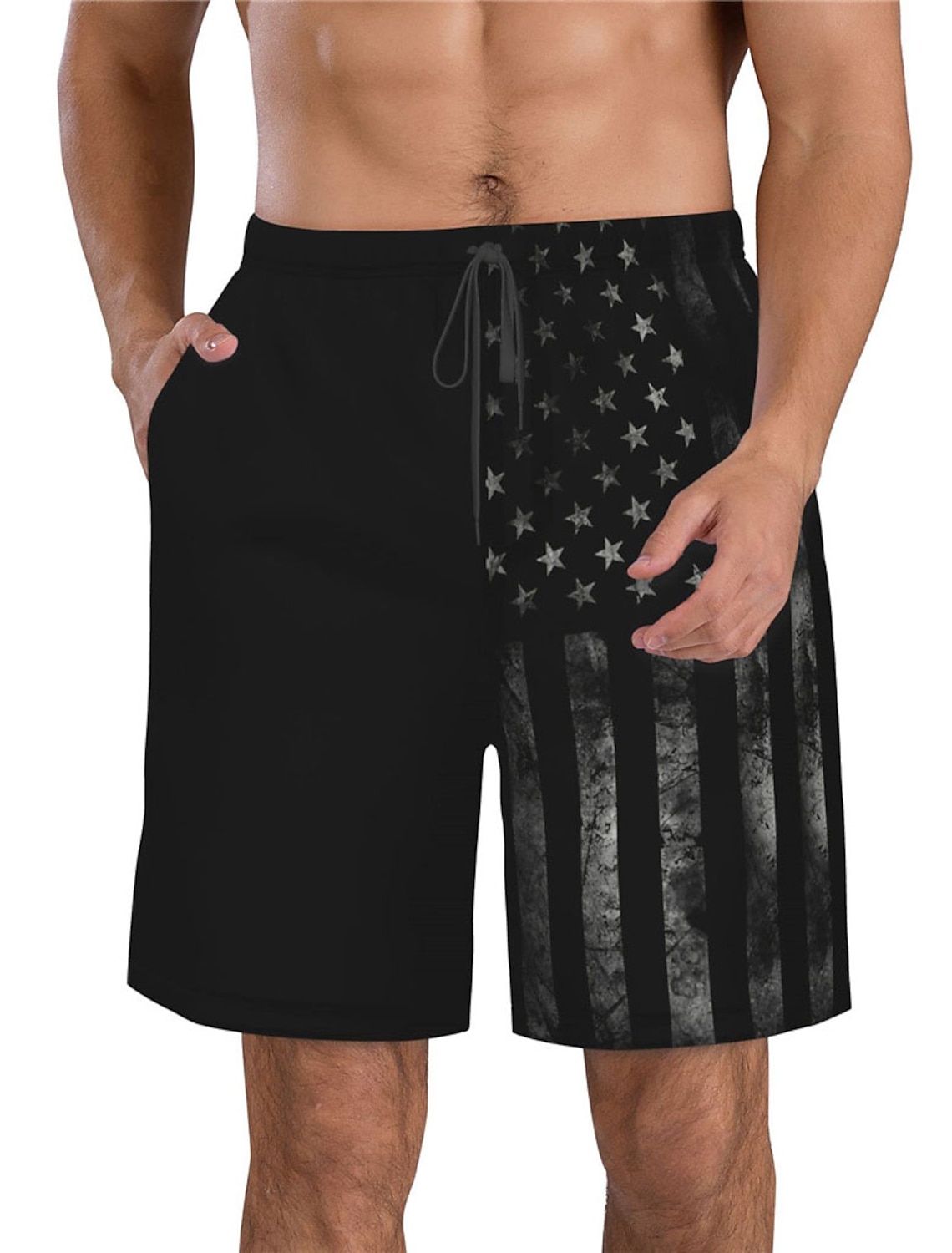 Men's Graphic Prints National Flag Swimming Trunks Board Shorts Swim Shorts Mid Waist Hawaiian Boho Casual Daily Holiday Drawstring with Mesh lining Elastic Waist Designer